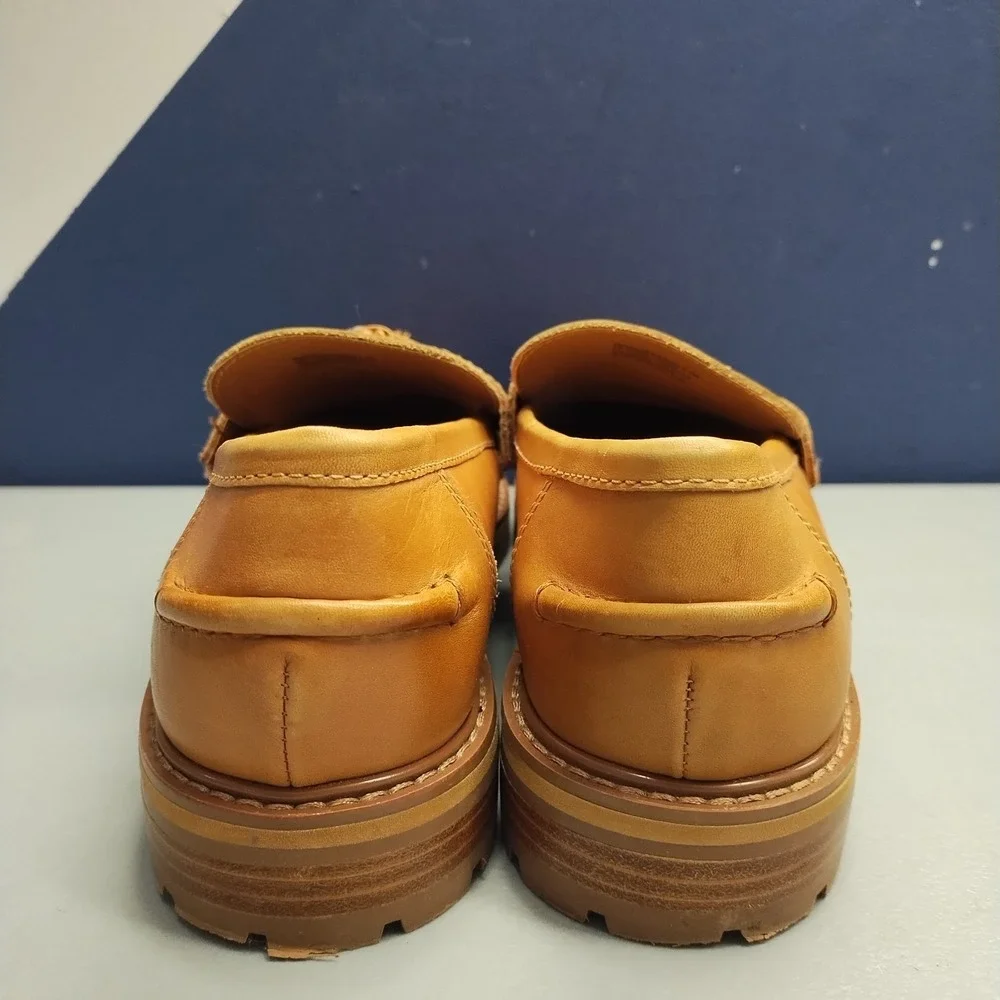 Steve Madden‎ Minka Loafers Womens Size 8.5M Brown Leather Kiltie Tassel Slip On